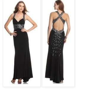 Adrianna Papell Beaded Gown in Black